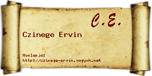 Czinege Ervin névjegykártya
