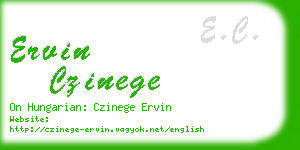 ervin czinege business card